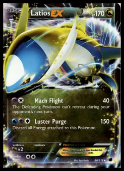 Latios EX 86/116 Plasma Freeze Holo Ultra Rare Pokemon Card | LP - Image 1