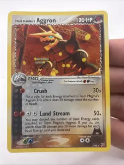 TEAM MAGMA'S AGGRON 7/95 EX Team Magma vs Team Aqua HOLO Pokemon TCG card NM - Image 1