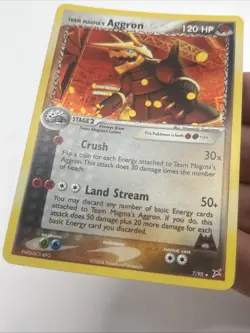 TEAM MAGMA'S AGGRON 7/95 EX Team Magma vs Team Aqua HOLO Pokemon TCG card NM - Image 2