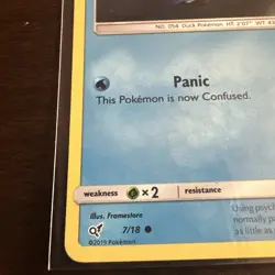 Pokemon Psyduck Holo Common 7/18 Detective Pikachu Holo Trading Card TCG - Image 3