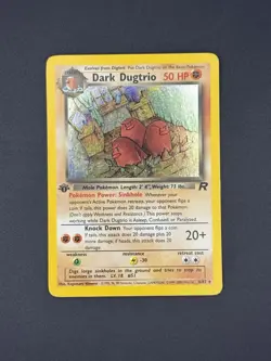 DARK DUGTRIO Pokemon Card - WOTC - 1st Edition - Team Rocket - 6/82 - Swirl - Image 4