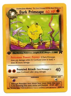 Pokemon Card: Dark Primeape 43/82 1st Edition Team Rocket Set! EXC - Image 1