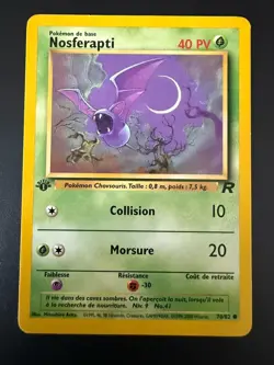 Pokemon Card - Zubat (Nosferapti) Fossil 1st Edition French 57/62 Common LP-MP - Image 1