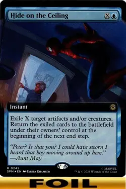 1x - Hide on the Ceiling - FOIL EXTENDED ART #249 - Marvel's Spider-Man - NM MTG - Image 1