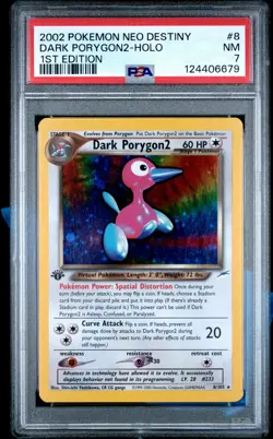 2002 POKEMON NEO DESTINY 1ST ED #8 DARK PORYGON2-HOLO PSA 7 - Image 1