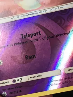 Pokemon TCG Ralts 80/236 SM Cosmic Eclipse Reverse Holo Common LP - Image 2