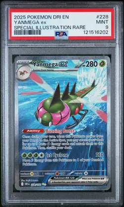 2025 POKEMON DRI EN-DESTINED RIVALS SPECIAL ILLUSTRATION RARE YANMEGA EX PSA 9 - Image 1