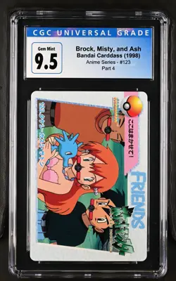 Pokemon 1998 Anime Series #123 Brock, Misty, and Ash CGC Gem Mint 10 - Image 1