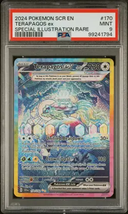 2024 Pokemon Stellar Crown #170 Terapagos Ex Special Illustration PSA 9 - Image 1