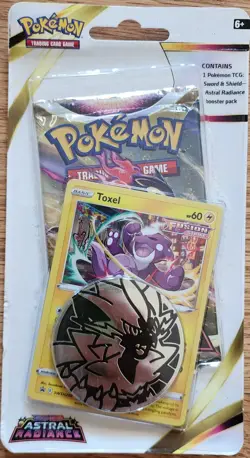 Pokemon Sword & Shield Astral Radiance Checklane Blister Pack - Toxel NEW - Image 1