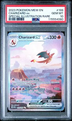 2023 POKEMON MEW EN-151 SPECIAL ILLUSTRATION RARE #199 CHARIZARD EX PSA 10 - Image 1