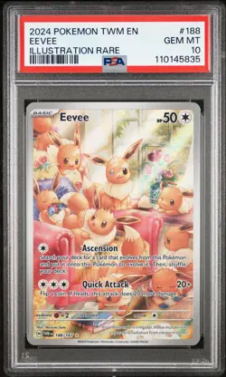 2024 Pokemon Twilight Masquerade #188 Eevee Illustration Rare PSA 10 - Image 1