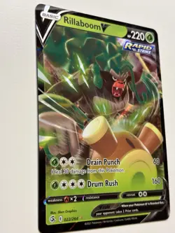Rillaboom V 022/264 Ultra Rare Holo - 2021 Pokemon Fusion Strike NM - Image 2