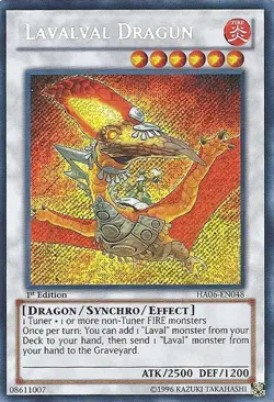 Yugioh! MP Lavalval Dragun - HA06-EN048 - Secret Rare - 1st Edition Moderately P - Image 1