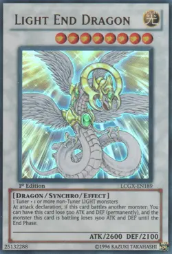 Yugioh! MP Light End Dragon - LCGX-EN189 - Ultra Rare - 1st Edition Moderately P - Image 1
