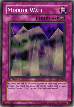 Yugioh! MP Mirror Wall - PSV-016 - Super Rare - 1st Edition Moderately Played, E - Image 1