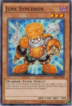Yugioh! MP Junk Synchron - SDSE-EN004 - Common - 1st Edition Moderately Played, - Image 1