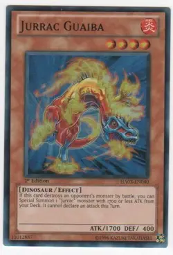 Yugioh! MP Jurrac Guaiba - HA03-EN040 - Super Rare - 1st Edition Moderately Play - Image 1