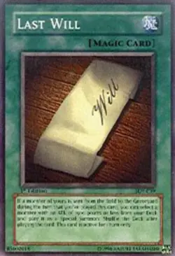 Yugioh! MP Last Will - SDY-039 - Common - 1st Edition Moderately Played, English - Image 1