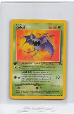 Zubat 57/62 - Fossil - 1ST EDITION - Common - VINTAGE WOTC POKEMON CARD - LP - Image 1