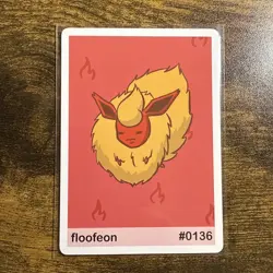 Near Mint Pookiemoot Floofeon Flareon #0136 Derp Pokemon Fan Art Card - Image 1