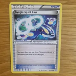 KYOGRE SPIRIT LINK 132/160 POKEMON CARD (PRIMAL CLASH SET) - Image 1