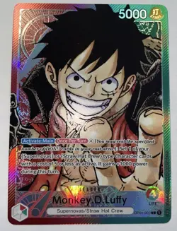One Piece Card Game OP01-013 Alt Art Monkey D Luffy PRE ERRATA - Image 1