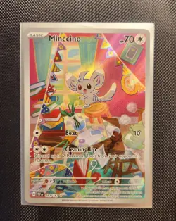 Pokemon TCG Minccino Holo Illustration Rare Card 182/162 Temporal Forces NM - Image 1