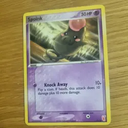 SPOINK 7/12 POKEMON CARD (PLUSLE & MINUM TRAINER KIT SET) - Image 4