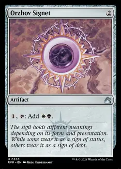 MTG Orzhov Signet - Foil, Ravnica Remastered, Lightly Played, English - Image 1