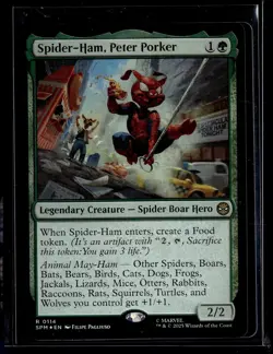 Spider-Ham, Peter Porker - 114 - SPM - Foil - NM - MTG Magic the Gathering - Image 1