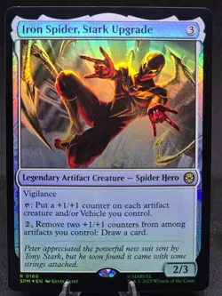 MTG Iron Spider, Stark Upgrade 0166 Marvel's Spider-Man Rare Foil NM - Image 1