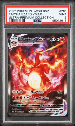 2022 POKEMON SWSH BLACK STAR PROMO #261 FULL ART/CHARIZARD VMAX PSA 9 - Image 1