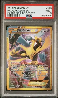 2016 POKEMON XY FATES COLLIDE #125 FA/ALAKAZAM EX - Image 1