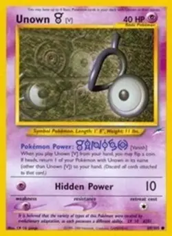 2x Unown [V] (#089/105) - Unlimited E - Neo Destiny MP Pokemon - Image 1