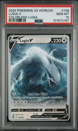PSA 10 Lugia V 2024 Pokemon ‘23 Worlds Colorless Lugia World Championship - Image 1