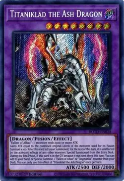 Yugioh! Titaniklad the Ash Dragon - ROTD-EN038 - Secret Rare - 1st Edition Near - Image 1