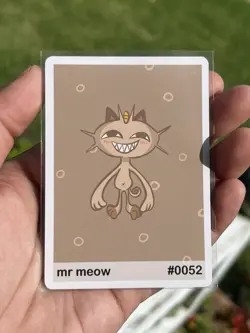 Pookiemoot Mr Meow #0052 Meowth Pokemon Fan Art Card - Image 1