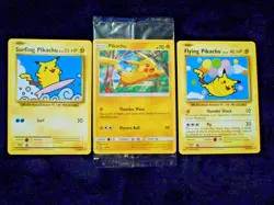 Sealed Pikachu Promo SM04 + Surfing Flying 110-111 Pokemon Card Lot LP - Image 1