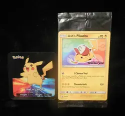 Ash's Pikachu Sealed Movie Promo Sm108 Lamincard Clear Plastic Card Pokemon Lot - Image 1