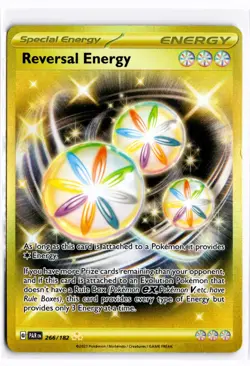 2023 TCG Pokemon #266 Reversal Energy 266/182 Holo Paradox Rift Gold Hyper Rare - Image 1