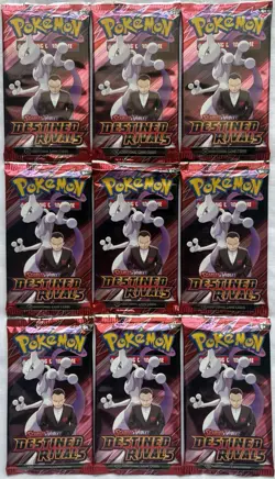 Pokemon TCG Destined Rivals Sealed Booster Packs Lot of (9) New #1 - Image 1