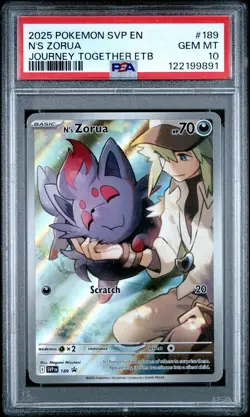 2025 POKEMON SVP EN-SV BLACK STAR PROMO #189 N'S ZORUA PSA 10 - Image 1