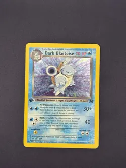 Dark Blastoise - 3/82 Team Rocket 1st Edition Holo Rare SWIRL Pokemon - Image 4