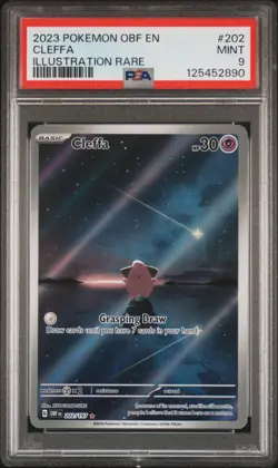 2023 POKEMON OBF EN-OBSIDIAN FLAMES ILLUSTRATION RARE #202 CLEFFA PSA 9 MINT - Image 1