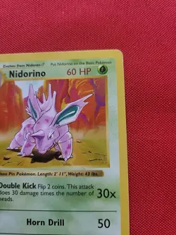 Pokemon: Nidorino 1st Edition Shadowless #37/102 Base Set 1999 WOTC - HP - F18 - Image 5