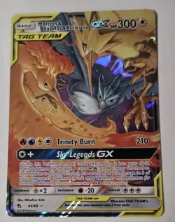 Hidden Fates Holo 2019 Pokemon Sun and Moon Moltres, Zapdos, Articuno GX 44/68 - Image 1
