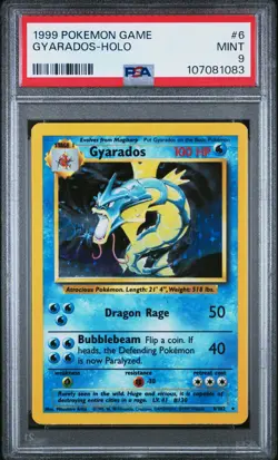 1999 POKEMON BASE SET UNLIMITED #6 GYARADOS-HOLO PSA 9 - Image 1