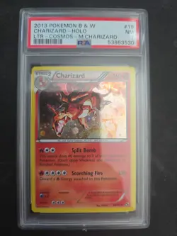 PSA 7 2013 Pokemon CHARIZARD - HOLO #19 B&W Legendary Treasures NM - Image 1