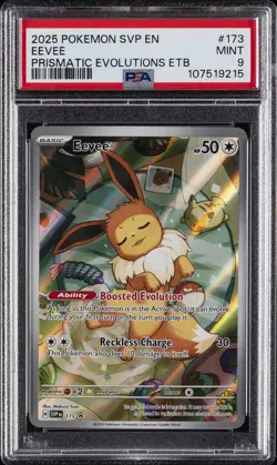 2025 POKEMON SVP PRISMATIC EVOLUTIONS ETB BLACK STAR PROMO #173 EEVEE PSA 9 - Image 1